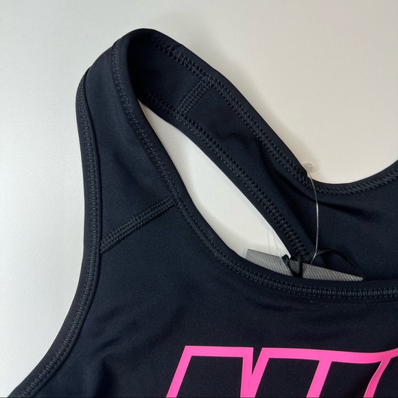 NIKE Black Racerback Sports Bra w/ Neon Pink Decal, Size Extra Small, NWOT! - Picture 5 of 8